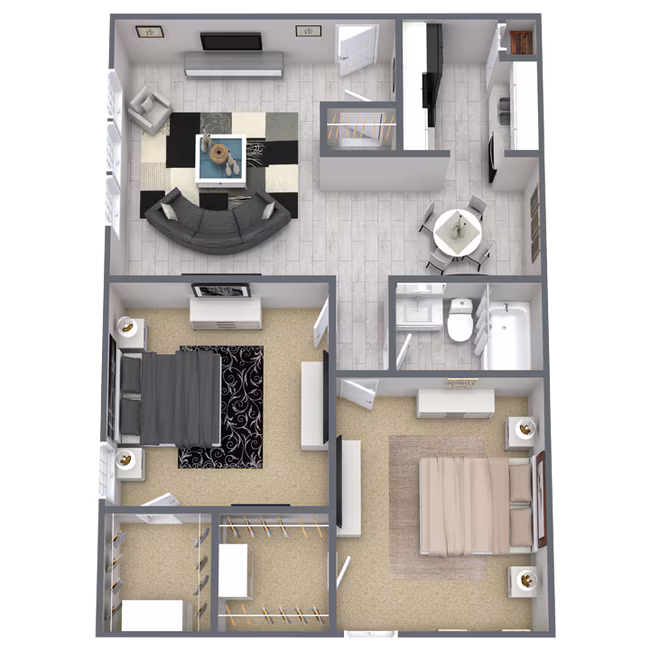 Two Bedroom 1 1071 floor plan